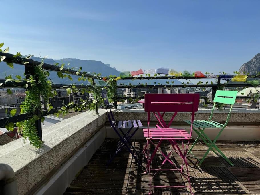 Le Rooftop Calme Et Terrasse A 1 Minute De La Gare Grenoble Dış mekan fotoğraf